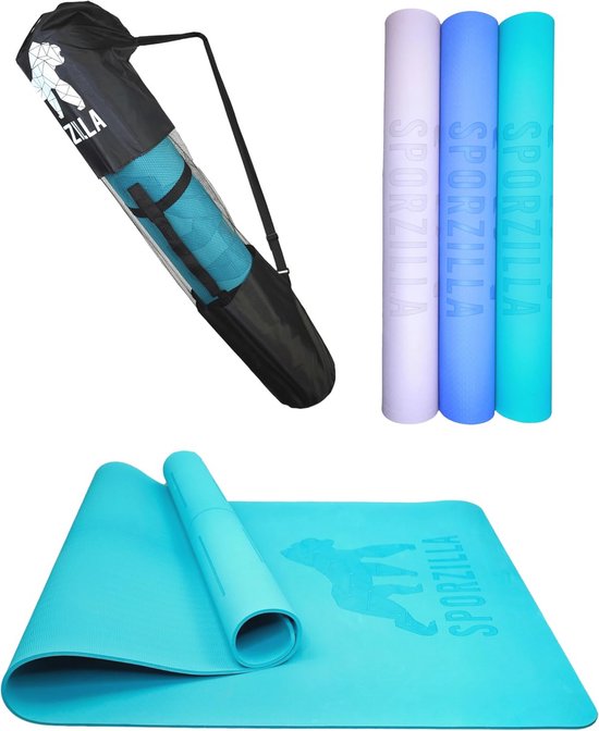 Extra brede antislip yogamat 200 x 100 cm - 8 mm dikte, vrij van schadelijke stoffen, trainingsmat met hulplijnen