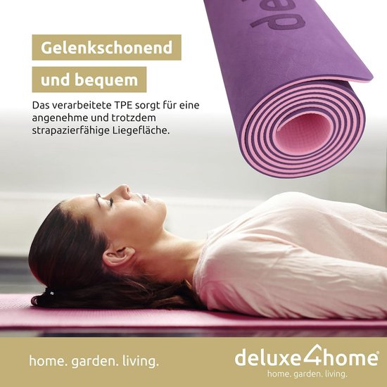 Extra Dikke Antislip Yogamat met Oriëntatielijnen - Geschikt voor Yoga, Pilates en Fitness
