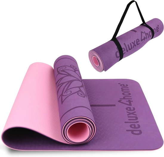 Extra Dikke Antislip Yogamat met Oriëntatielijnen - Geschikt voor Yoga, Pilates en Fitness