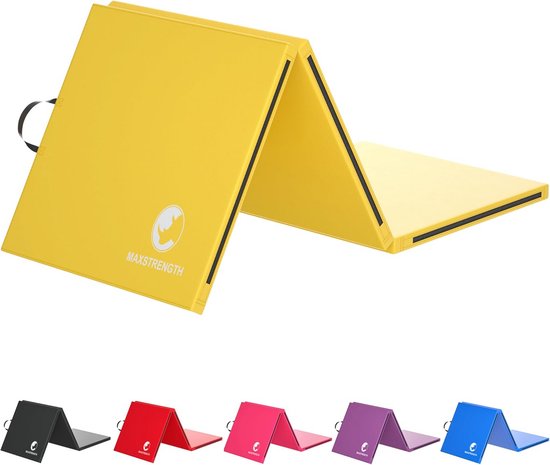 Extra Dikke Opvouwbare Yogamat - Antislip Fitnessmat met Handvat - Yoga, Gymnastiek en Reizen - 1,8 m lang en 60 cm breed van Merkloos