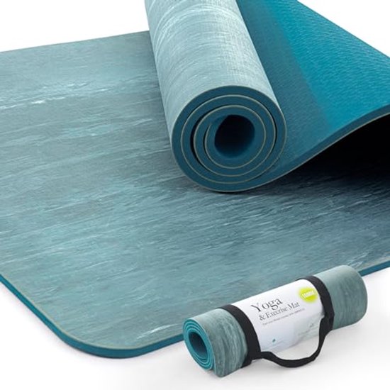 Extra Dikke Yogamat 10 mm - Antislip Natuurlijk Rubber en TPE - Milieuvriendelijke Trainingsmat voor Yoga, Pilates en Thuis van Merkloos