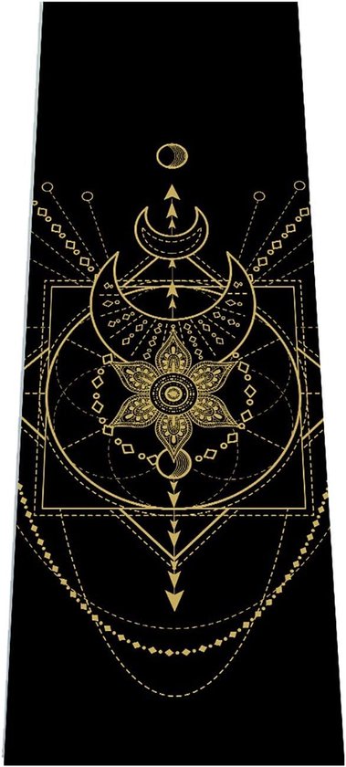 Extra dikke yogamat met print voor yoga, pilates en fitness - Antislip, huidvriendelijk en duurzaam - 183 x 61 x 6 mm