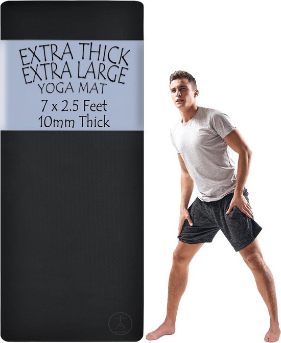 Extra dikke yogamat XL - 10 mm dik, breed en lang voor optimale gewrichtsdemping - Perfect voor yoga en pilates van Merkloos