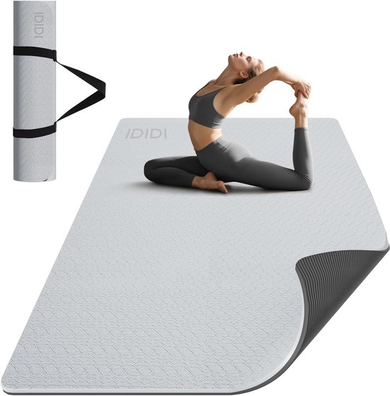 Extra grote antislip yogamat voor yoga en pilates – milieuvriendelijk en dik, 183 x 122 cm