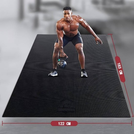 Extra Grote Fitnessmat 122x183 cm – Dikke Antislip Trainingsmat voor Thuisgym, Yoga & Cardio – Duurzame Workout Vloermat van Merkloos