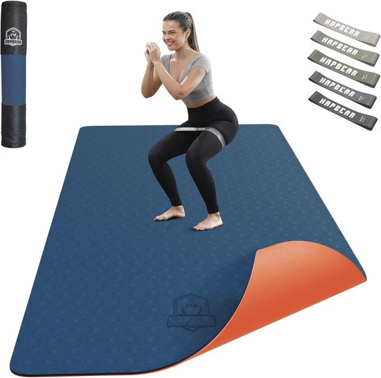 Extra Grote Slipvaste Yoga Mat - 183cmx91cmx6mm, Perfect voor Fitness en Sport