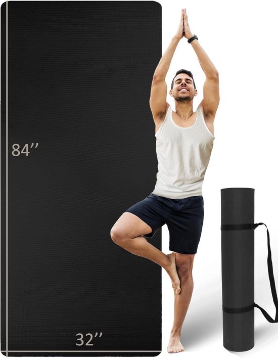 Extra lange en brede antislip yogamat voor mannen en vrouwen – 84 inch x 32 inch x 7 mm