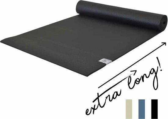Extra Lange Yogamat | Sticky | 200 cm | lang 6 mm dik | Zwart van Love Generation