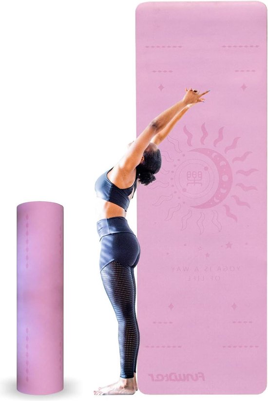 Extreme slipweerstand TPE yogamat - fitness en oefeningsmat 6 mm antislip - milieuvriendelijk - met Travel Strap Yogamat