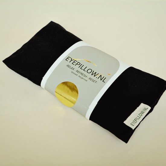 Eyepillow black cotton. Bergkristal van Yogi & Yogini