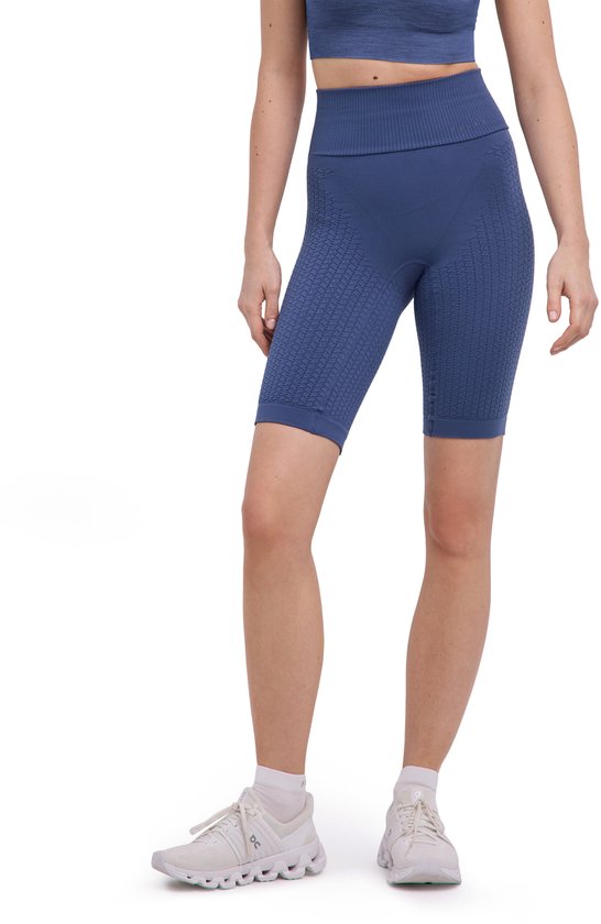 FALKE Cellulite Tights Light Short vochtregulerend functioneel materiaal broek dames blauw - maat S van FALKE