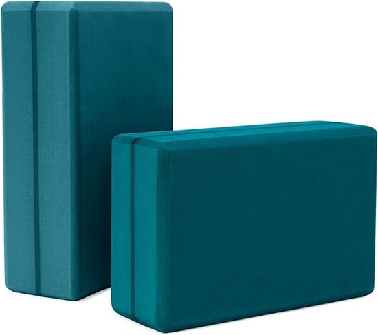 Famanu - Yogablokken, 2 stuks, premium EVA-schuimblokken ondersteunend, lichtgewicht en geurig met hoge dichtheid, natuurlijk licht voor yoga, pilates, stretching, fitness en meditatie