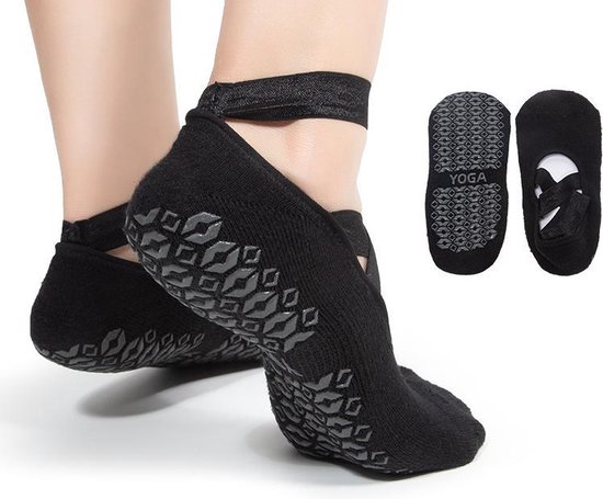 FDW AP6312 Yoga sokken met antislip - One size - Zwart van FDW