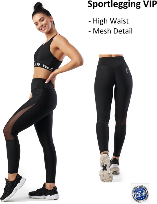 Feelj Sportlegging Dames High Waist - VIP - Zwart - L van Feelj