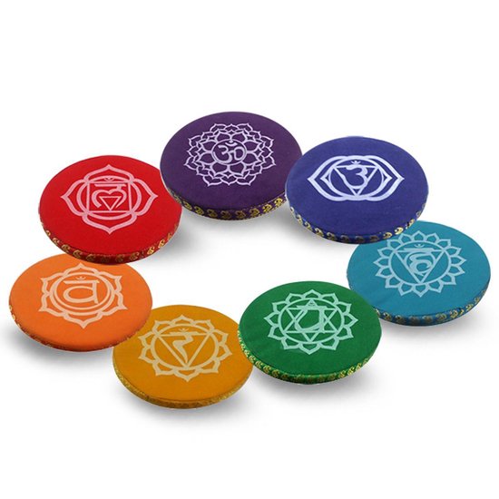 Fine Asianliving Klankschaalkussen chakra multi-colour set - 14.5cm van Fine Asianliving