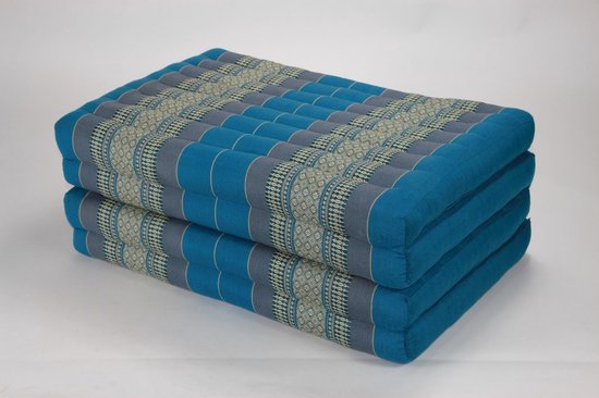 Fine Asianliving Thais Kussen Matras Gevouwen 80x200cm Mat Kussen XXXL Hemels Blauw Meditatie Mat Matras van Fine Asianliving