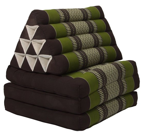 Fine Asianliving Thais Kussen Meditatie Driehoek Vloer Ligmat Yoga Uitklapbaar Kapok 50x175x8cm Groen Meditatie Mat Matras van Fine Asianliving