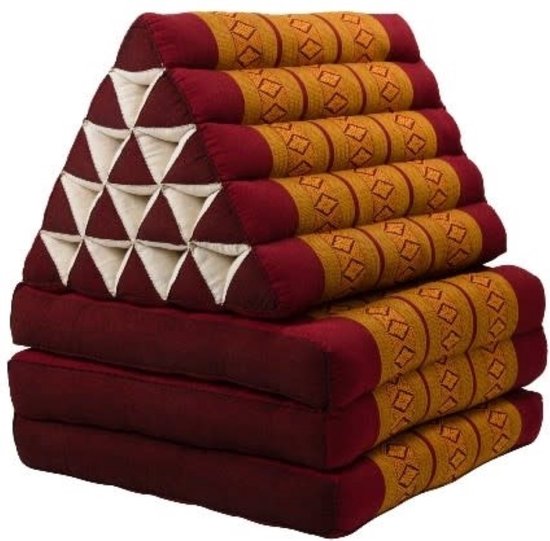 Fine Asianliving Thais Kussen Meditatie Driehoek Vloer Ligmat Yoga Uitklapbaar Kapok 54x180x6cm XL Thai Oranje Meditatie Mat Matras van Fine Asianliving