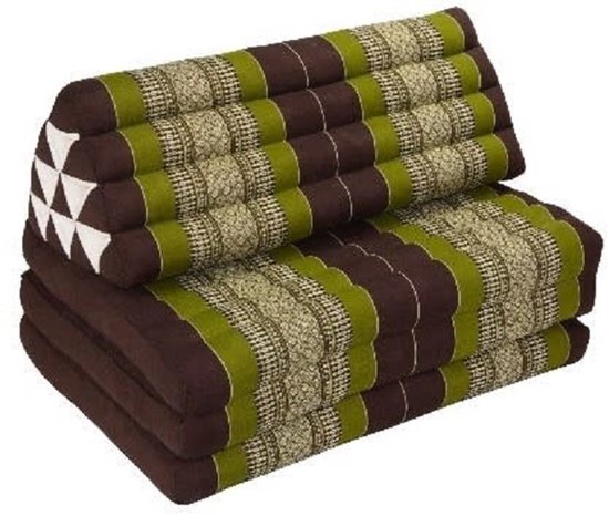 Fine Asianliving Thais Kussen Meditatie Driehoek Vloer Ligmat Yoga Uitklapbaar Kapok 80x190x7cm XXXL Groen Meditatie Mat Matras van Fine Asianliving
