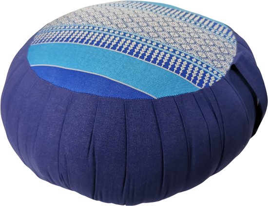 Fine Asianliving Thais Kussen Meditatie Zitkussen Rond Zafu D40xH17cm Blauw Ocean Meditatie Mat Matras van Merkloos