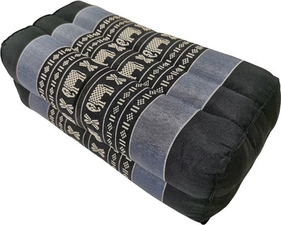 Fine Asianliving Thaise Kussen Yoga Blok 35x15x10cm Meditatie Nekkussen Steun Zwart Olifanten Meditatie Mat Matras