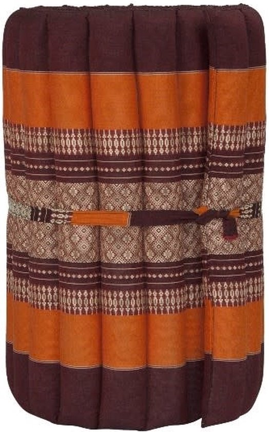 Fine Asianliving Thaise Mat Oprolbaar Matras 190x50x4.5cm Bordeaux Oranje Meditatie Mat Matras van Fine Asianliving