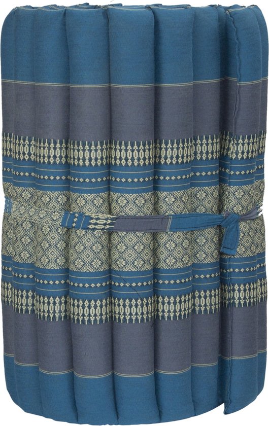 Fine Asianliving Thaise Mat Oprolbaar Matras 190x50x4.5cm Hemels Blauw Meditatie Mat Matras van Fine Asianliving