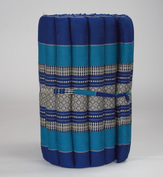 Fine Asianliving Thaise Mat Oprolbaar Matras 190x50x4.5cm Oceaan Blauw Meditatie Mat Matras van Merkloos