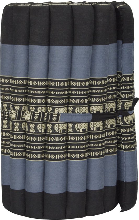 Fine Asianliving Thaise Mat Oprolbaar Matras 190x50x4.5cm Zwart Olifanten Meditatie Mat Matras van Fine Asianliving