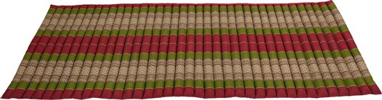 Fine Asianliving Thaise Mat Oprolbaar Matras 200x77x4.5cm Bordeaux Groen Meditatie Mat Matras van Merkloos