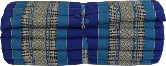 Fine Asianliving Thaise Mat Oprolbaar Matras 200x77x4.5cm Oceaan Blauw Meditatie Mat Matras van Merkloos