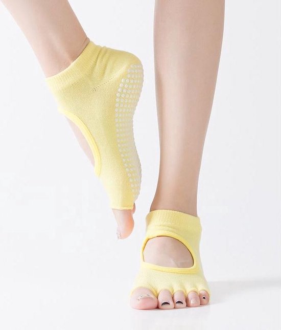 Finnacle - "1 Paar Gele Anti-Slip Yoga-Sokken voor Vrouwen - Perfect voor Gym, Fitness, Pilates & Dans" van Finnacle