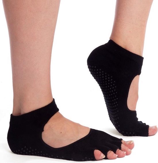 Finnacle - Anti-slip Sports Dames Yoga Sokken - Open Teen, Open Instep - Size: 34 - 39 (EUR) - Black - One Pair van Merkloos
