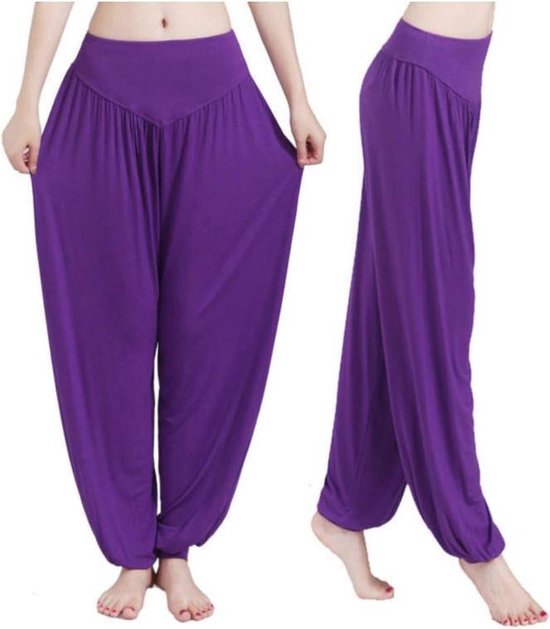 Finnacle - "Buikdansen-in-Stijl: XL Paarse Comfortabele Harem Broek van Finnacle
