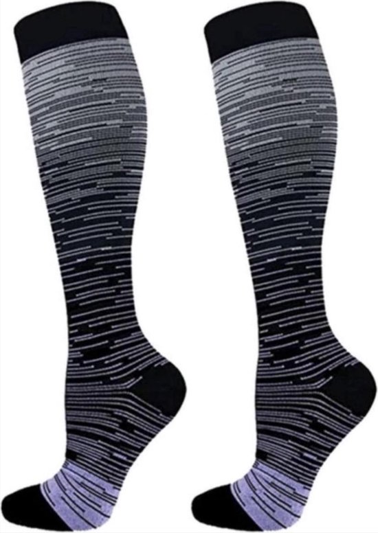 Finnacle - Compressie-/Steunkousen - Comfort - Compression Socks - Maat 41-46 - Zwart- Unisex - Ondersteuning - Duopak van Merkloos