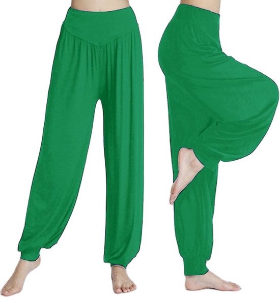 Finnacle - Harembroek - Yogabroek - Chillbroek - Groen - XXL - Harempants - Luchtige broek - Loose pants: Comfortabele Groene XXL Harembroeken voor Yoga, Chilling & Meer. van Finnacle