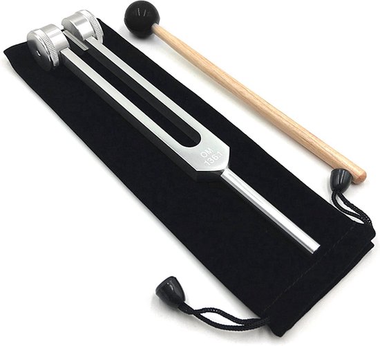 Finnacle - Stemvork-Mid Ohm 136,1Hz-Hart Chakra-Set-Incl. Siliconen Houder, Zakje & Stoothoutje van Finnacle