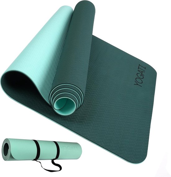 Fitnesmat - Fitnessmat - Groen - 6 mm - Antislip - Voor Yoga, Pilates en Fitness