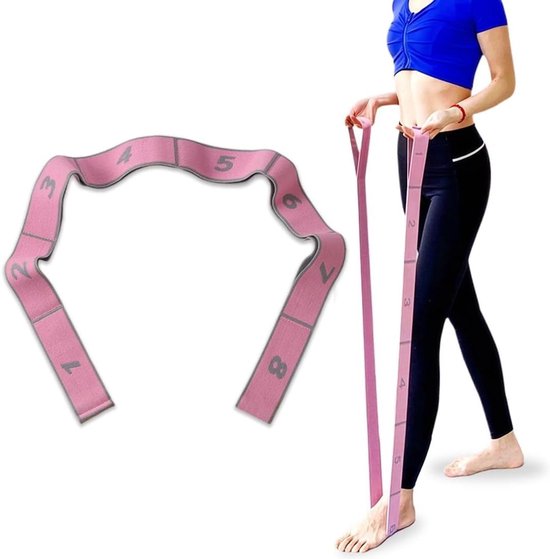 Fitness banden met 8 ringen voor kinderen en volwassenen, perfect voor yoga, pilates, gymnastiek en dans. Elastische latex banden voor training, flexibiliteit en kracht.