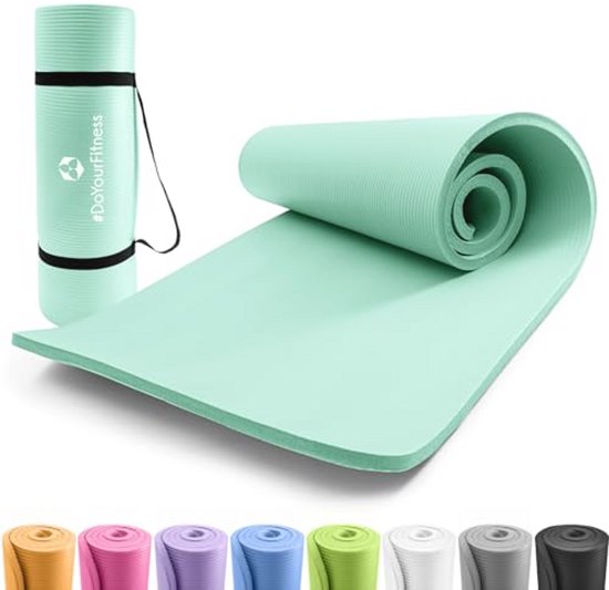 Fitness en yoga mat | Zachte en dikke anti-slip mat voor gymnastiek, pilates en yoga | 183 x 61 x 1,5 cm