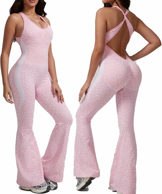 Fitness Jumpsuit Dames - Naadloze Strakke Sport Overall voor Yoga en Gym