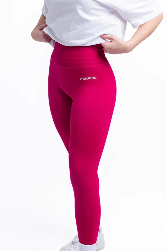 Fitness legging - Legging hoge taille - Legging Gym Sport - Hardloop - Yogabroek voor dames - Sneldrogend, ademend en rekbaar - Spandex / Nylon - Kleur Berry - Maat XS
