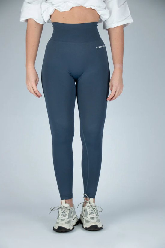 Fitness legging - Legging hoge taille - Legging Gym Sport - Hardloop - Yogabroek voor dames - Sneldrogend, ademend en rekbaar - Spandex / Nylon - Kleur Donkerblauw - Maat XS