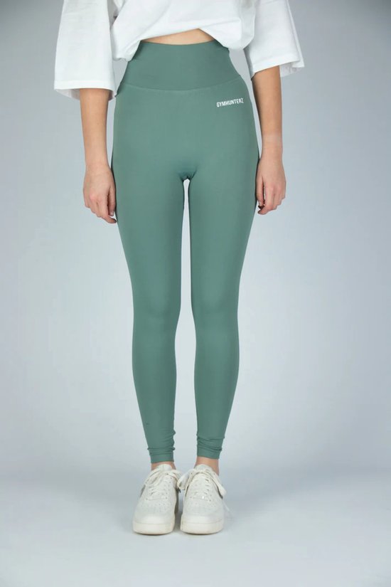 Fitness legging - Legging hoge taille - Legging Gym Sport - Hardloop - Yogabroek voor dames - Sneldrogend, ademend en rekbaar - Spandex / Nylon - Kleur Groen - Maat XS