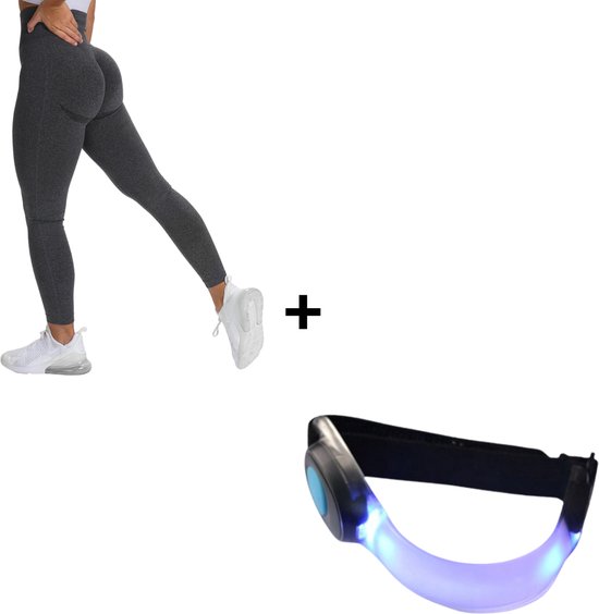 Fitness Legging + Verlichting - Sportlegging Dames - Yoga Legging - High Waist Legging - Yoga Kleding Dames - Yoga Broek Dames - Sportkleding Dames - Sportbroek Dames - Legging & Shapewear Dames - Perform Legging | Donker Grijs | Maat M van Perform