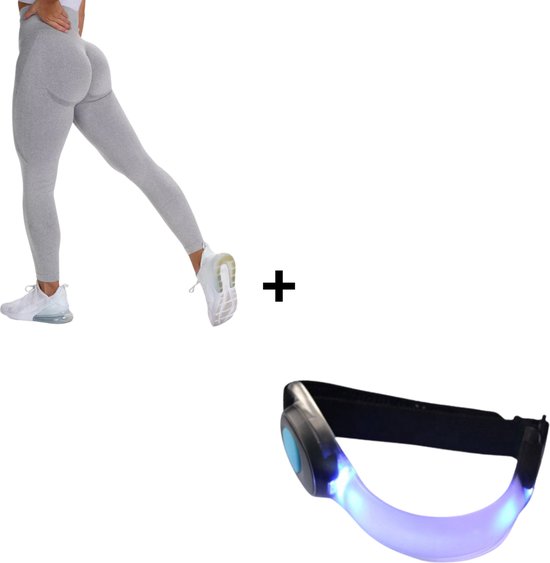 Fitness Legging + Verlichting - Sportlegging Dames - Yoga Legging - High Waist Legging - Yoga Kleding Dames - Yoga Broek Dames - Sportkleding Dames - Sportbroek Dames - Legging & Shapewear Dames - Perform Legging | Licht Grijs | Maat M van Perform