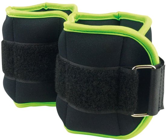 Fitness-Mad pols- en enkelgewichten zwart 2 x 0,5kg neopreen.