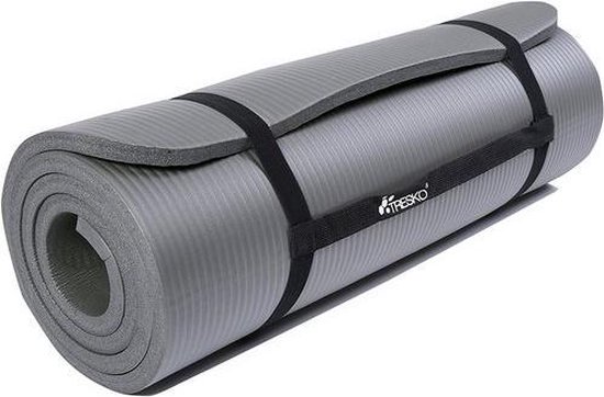 Fitness mat grijs - 1 cm dik van VirtuFit