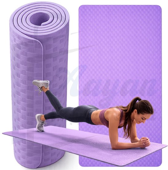 Fitness Mat Paars 90×190×10 cm – Extra Dikke Oefenmat – Comfortabele Gym en Trainingsmat – 84367 van Merkloos