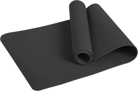 Fitness Mat - Trainingsmat Pilates - Comfortabel Sporten - Extra Dikke Demping - 6 mm - Zwart